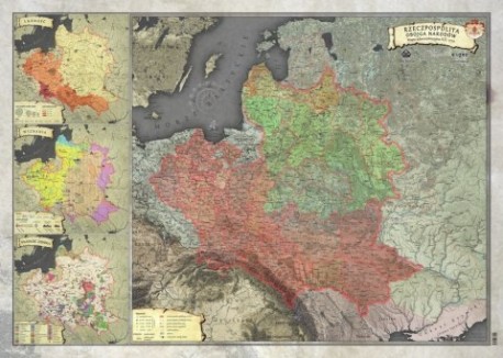 Mapa Historyczna I Rzeczypospolitej 1770r.